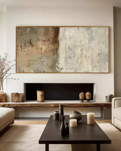 Large Neutral Wabi Sabi Canvas Art No.140