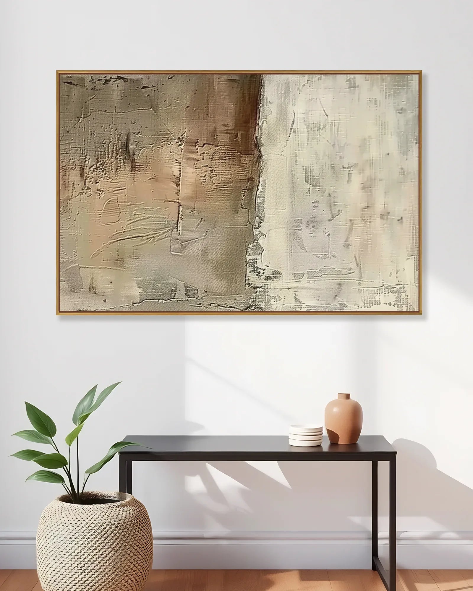 Large Neutral Wabi Sabi Canvas Art No.140