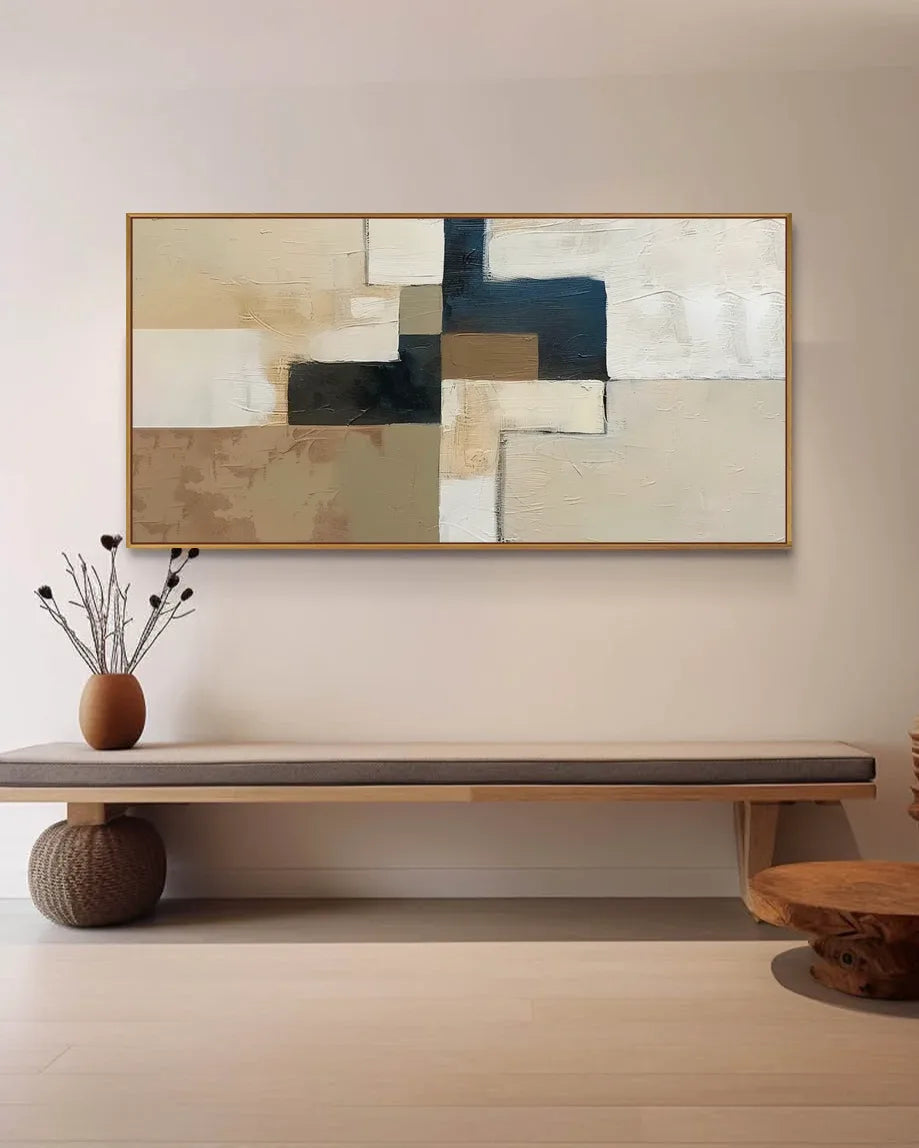 Large Neutral Wabi Sabi Canvas Painting No.142