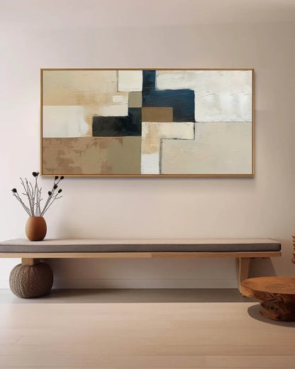 Large Neutral Wabi Sabi Canvas Painting No.142