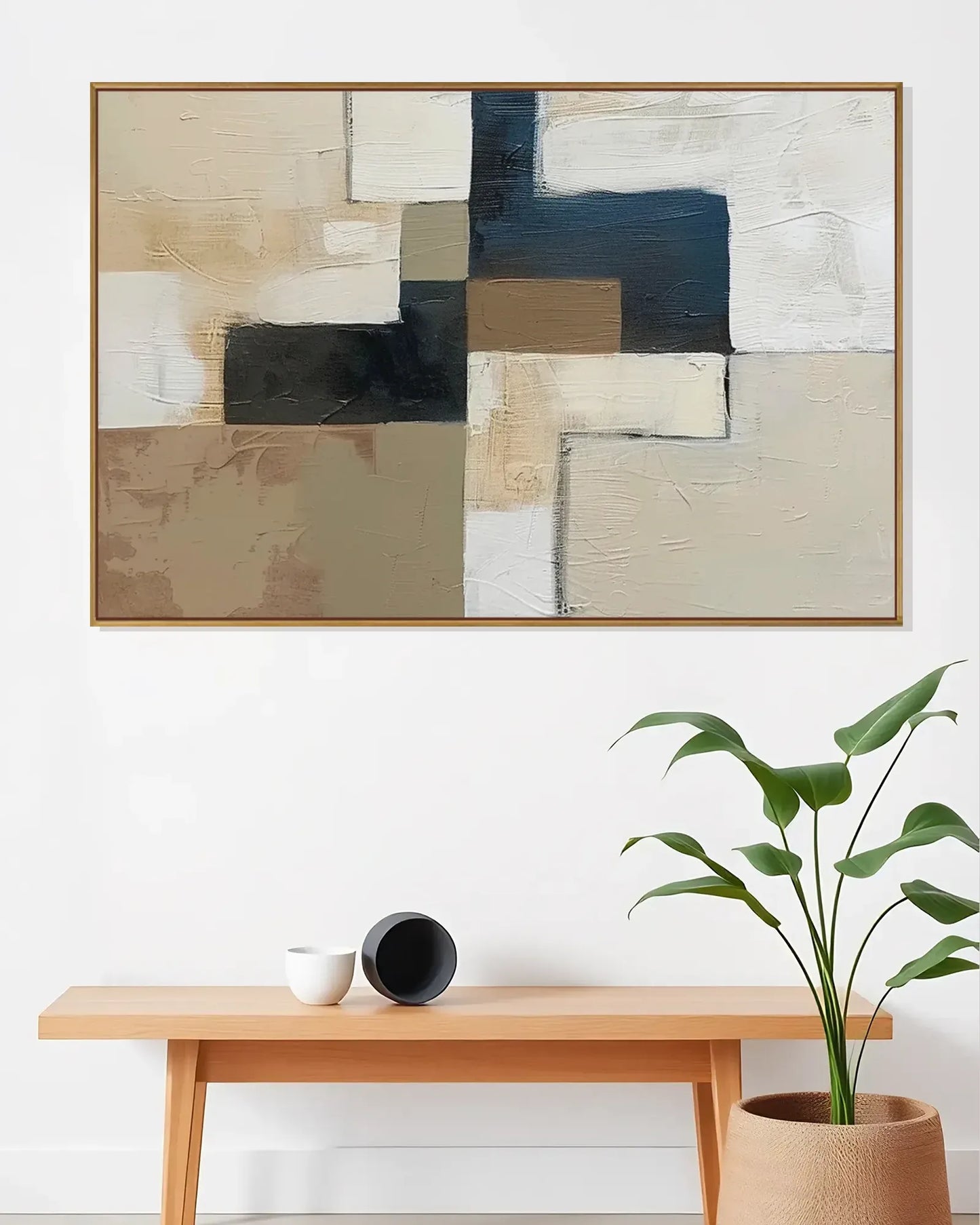 Large Neutral Wabi Sabi Canvas Painting No.142