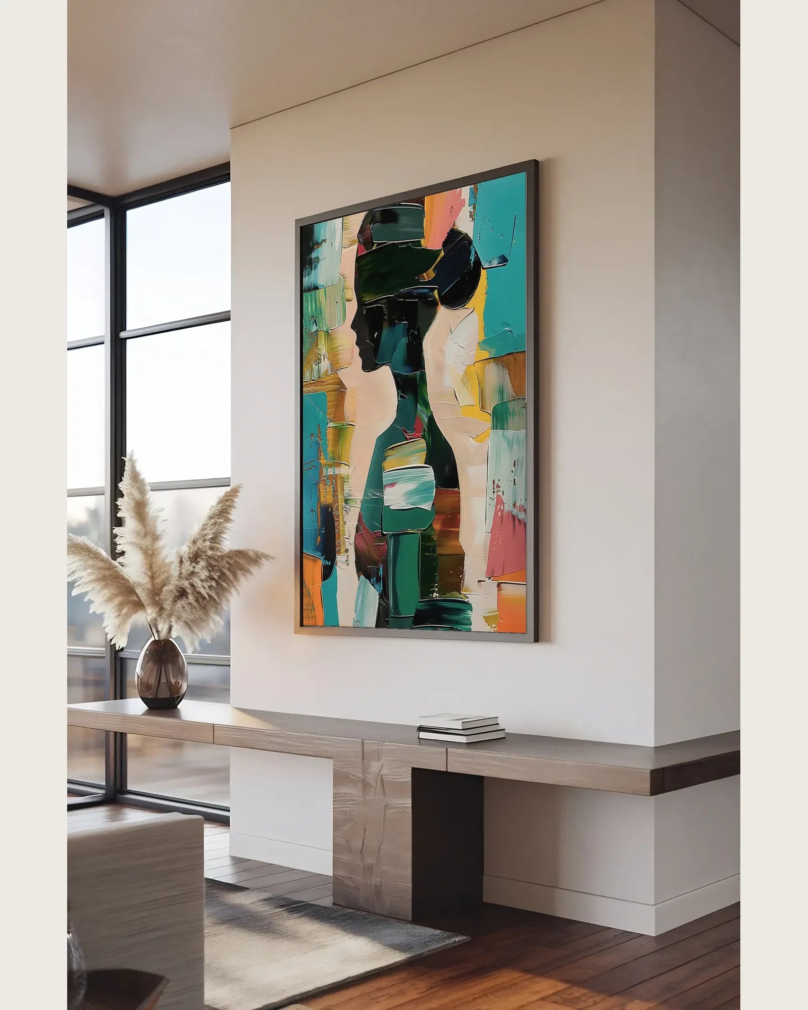 Modern Colorful Statement Artwork for Hallway No.026