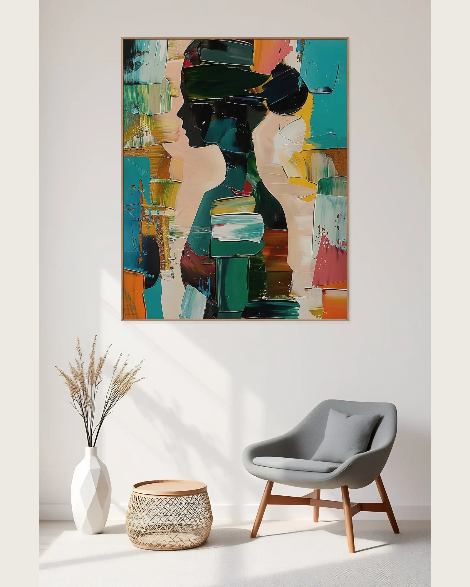Modern Colorful Statement Artwork for Hallway No.026