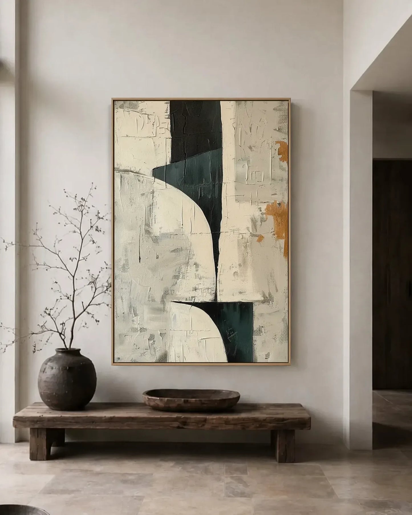 Muted Tone Wabi Sabi Canvas Painting No.070