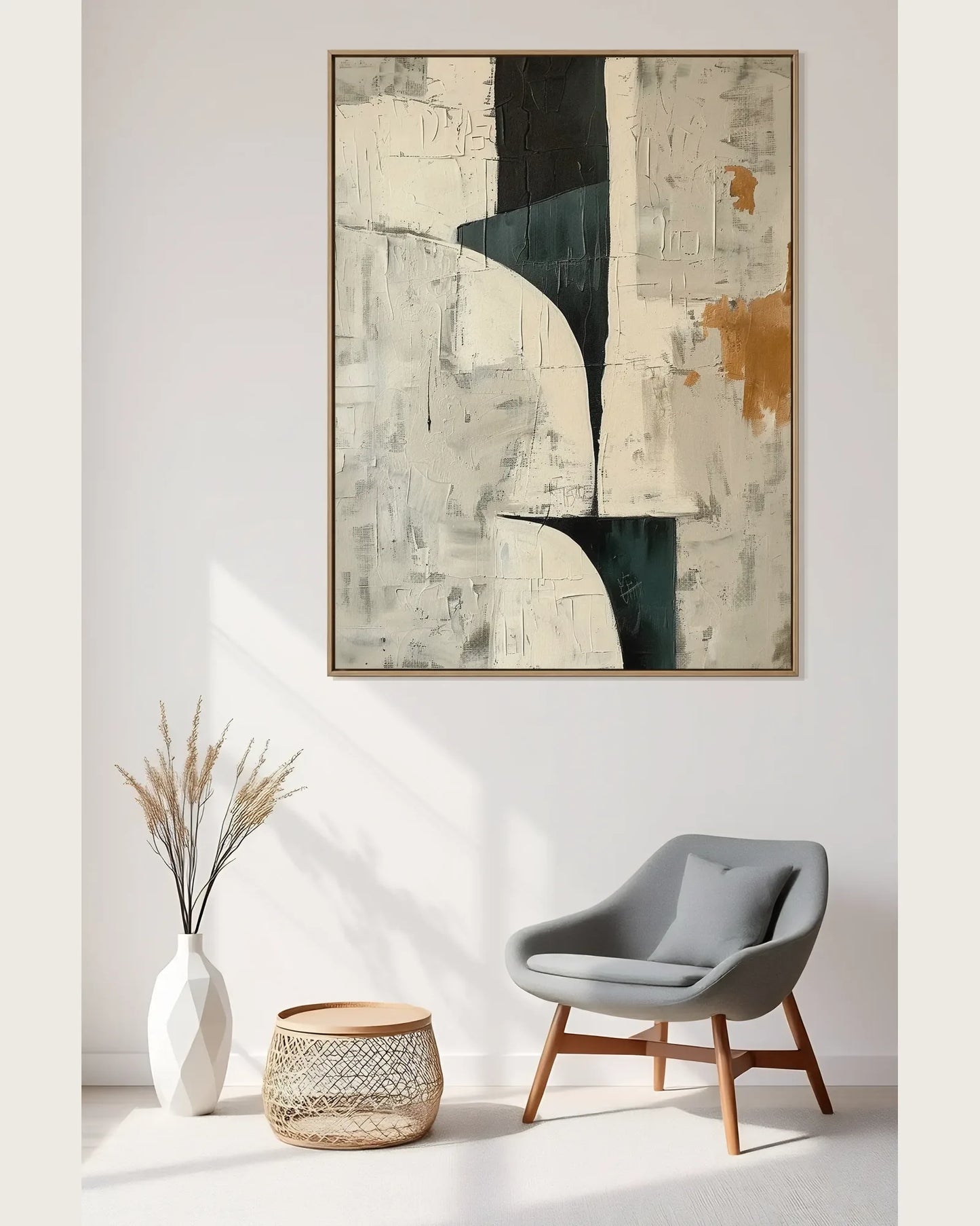 Muted Tone Wabi Sabi Canvas Painting No.070