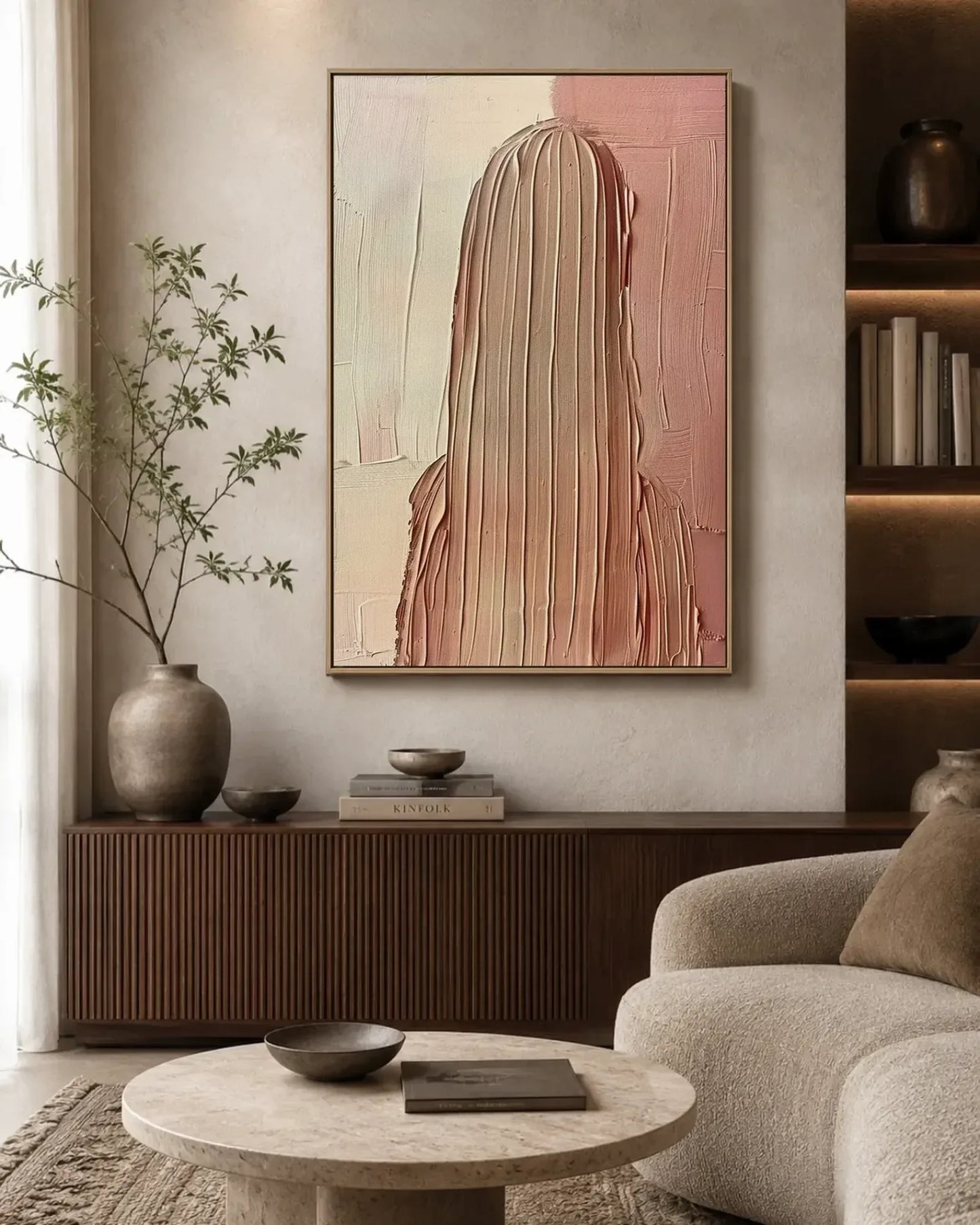 Natural Tone Minimalist Canvas Painting No.080