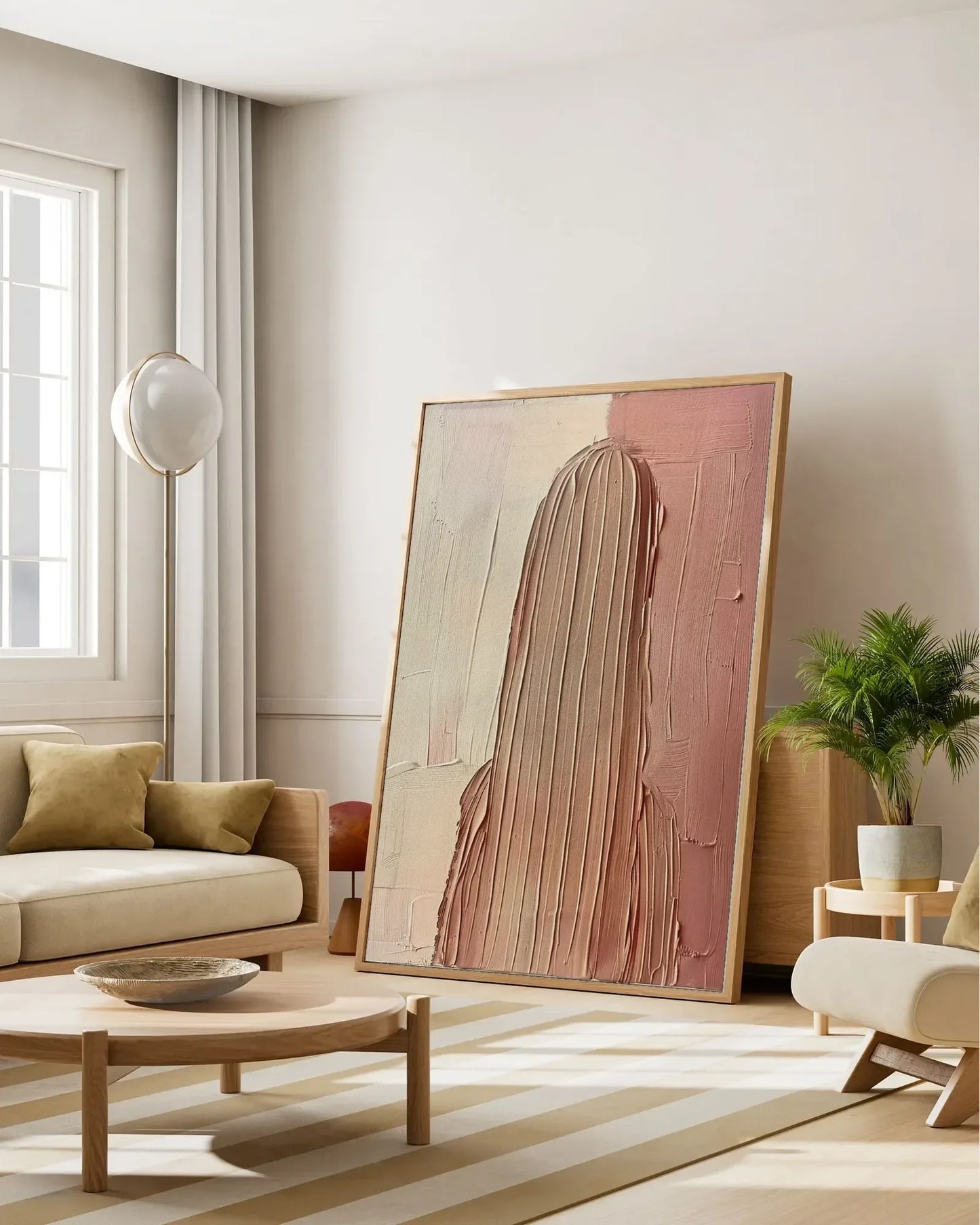 Natural Tone Minimalist Canvas Painting No.080
