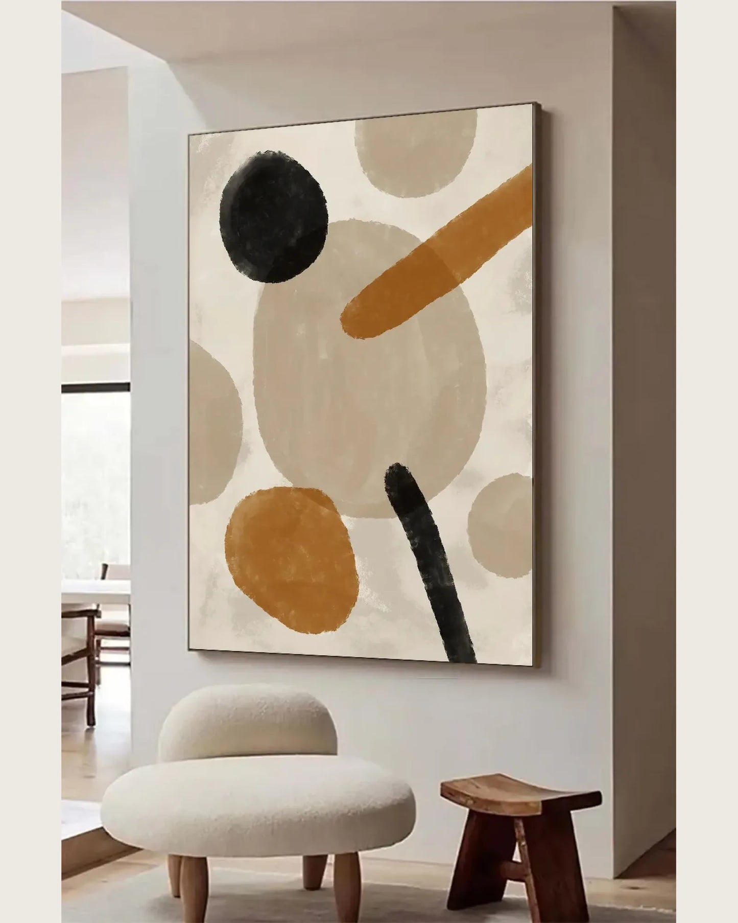 Natural Tone Wabi Sabi Canvas Painting No.075