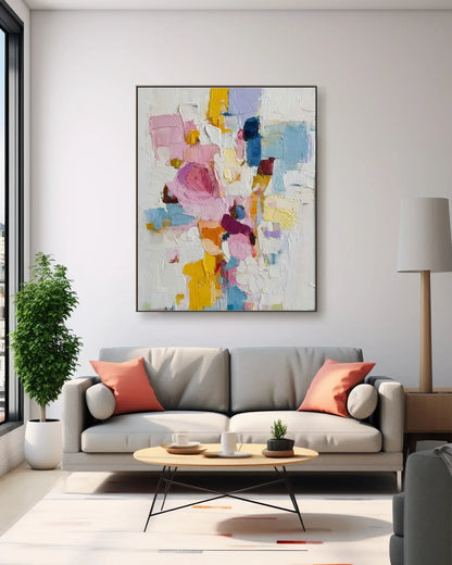 Oversized Colorful Art On Canvas for Living Room No.033
