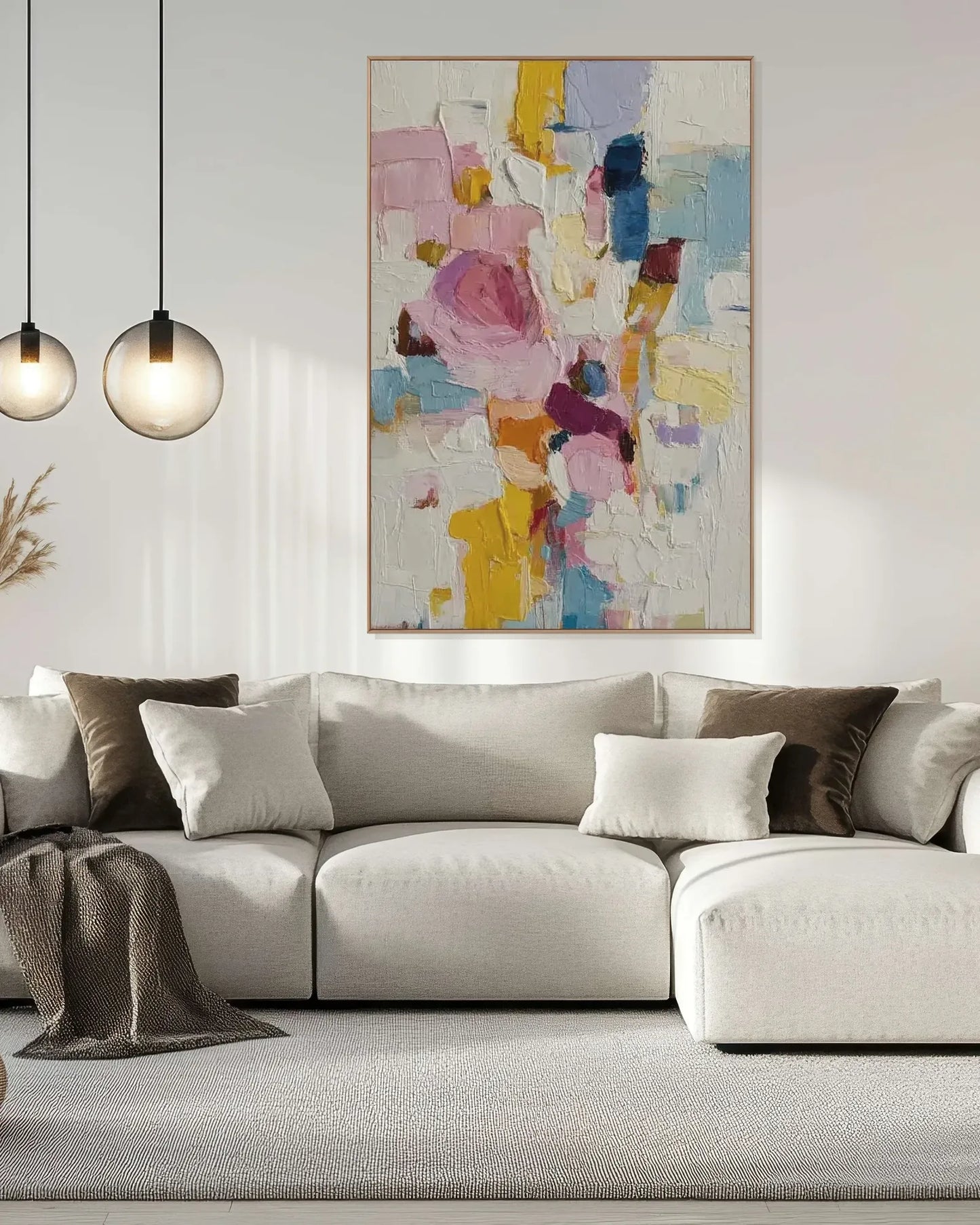 Oversized Colorful Art On Canvas for Living Room No.033