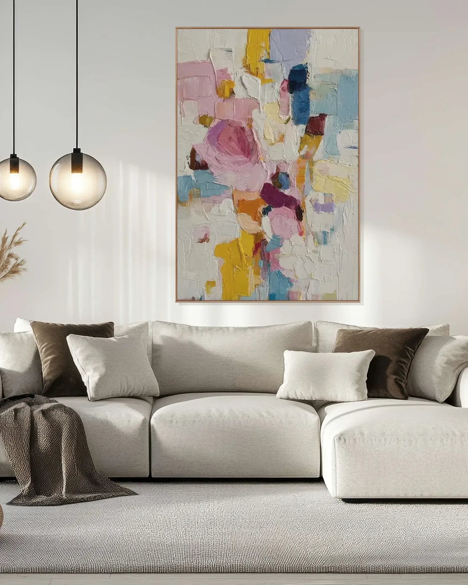 Oversized Colorful Art On Canvas for Living Room No.033