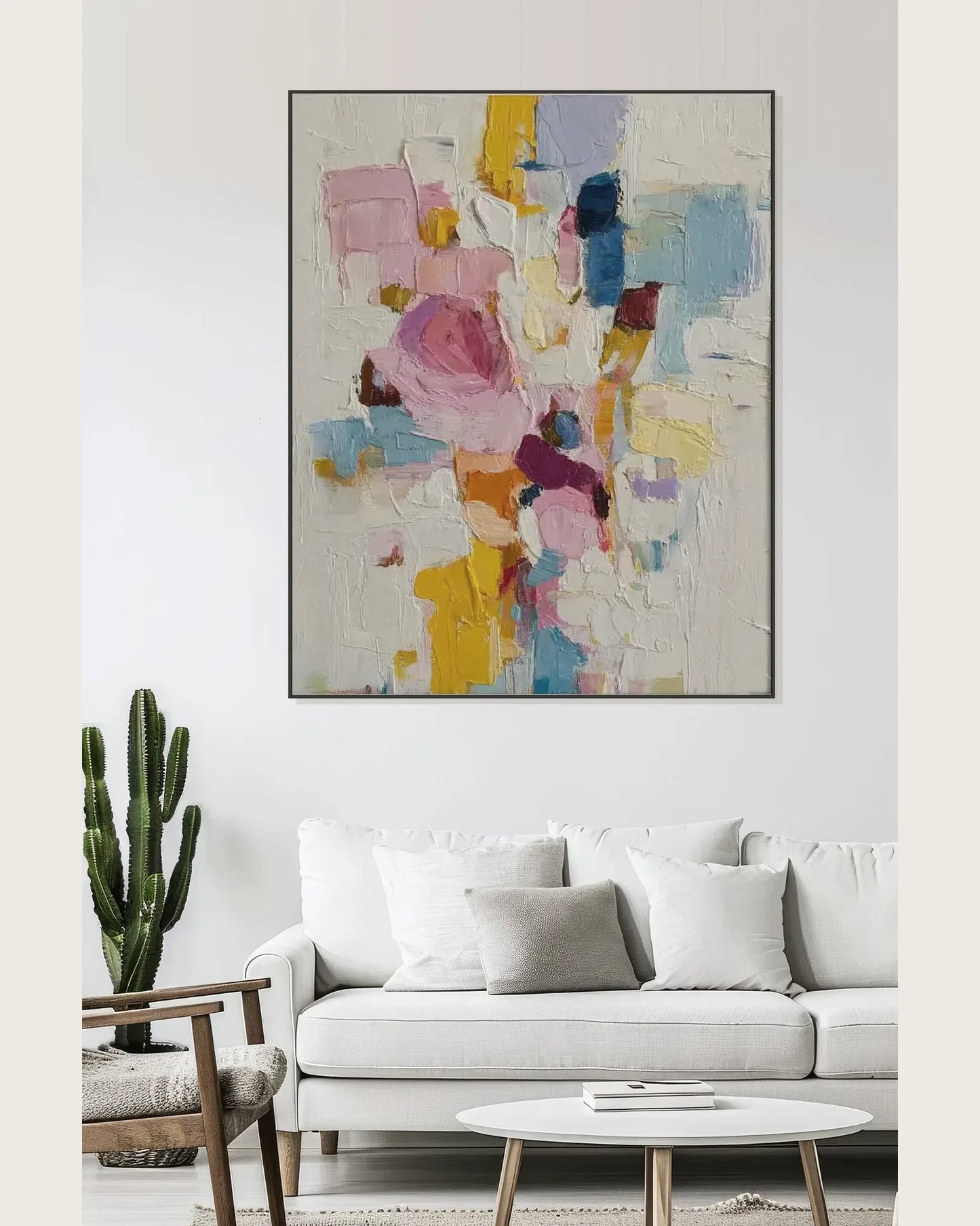 Oversized Colorful Art On Canvas for Living Room No.033