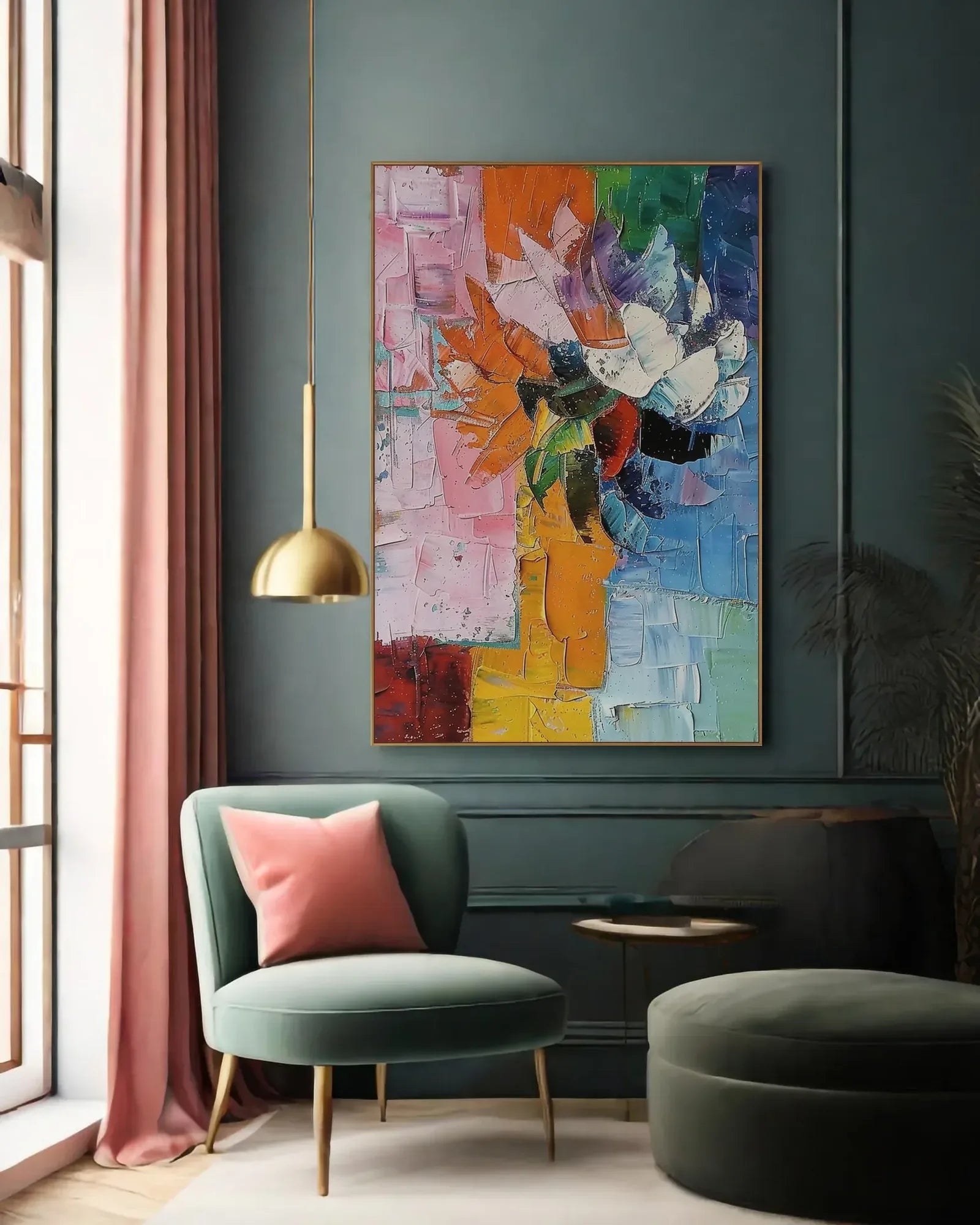 Oversized Colorful Canvas Painting for Bedroom No.036