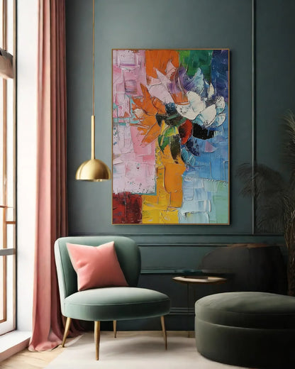 Oversized Colorful Canvas Painting for Bedroom No.036