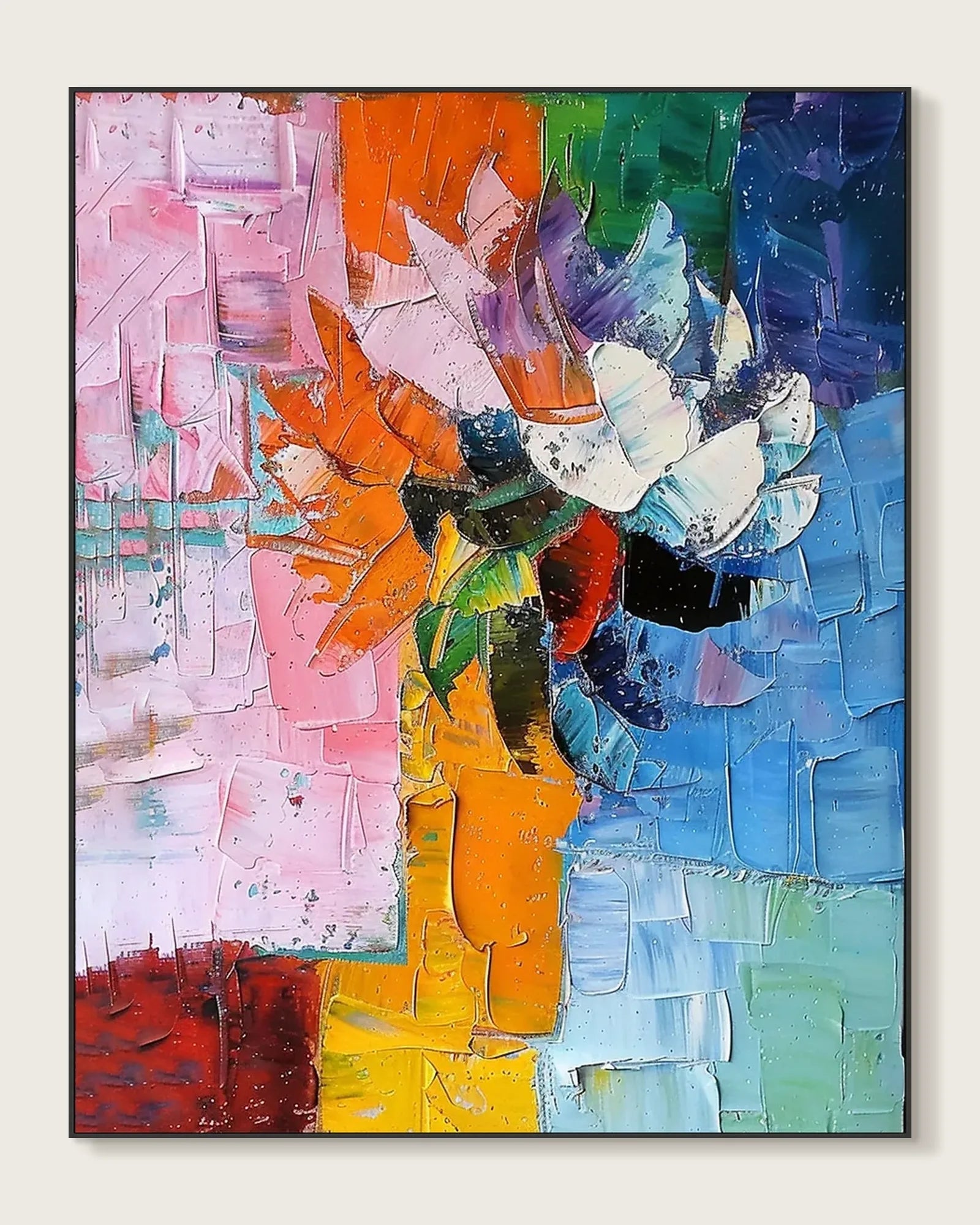Oversized Colorful Canvas Painting for Bedroom No.036