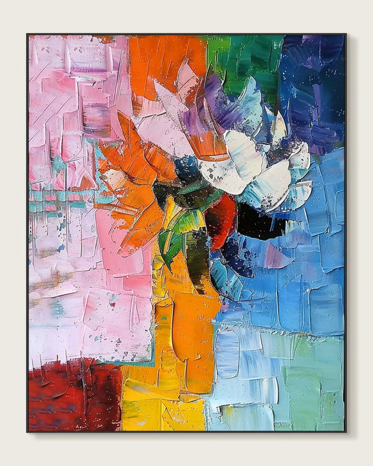 Oversized Colorful Canvas Painting for Bedroom No.036