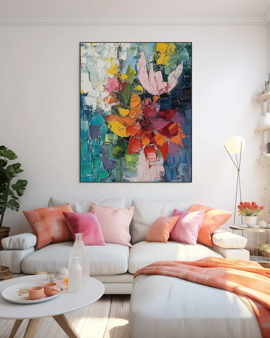 Oversized Colorful Statement Artwork for Entryway No.040