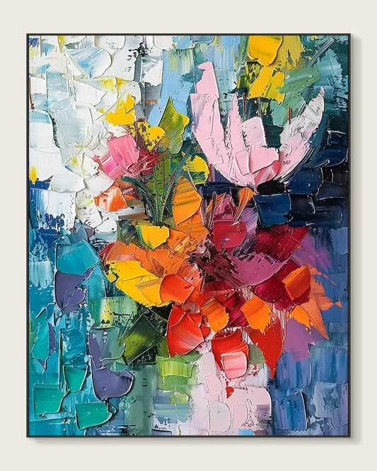 Oversized Colorful Statement Artwork for Entryway No.040