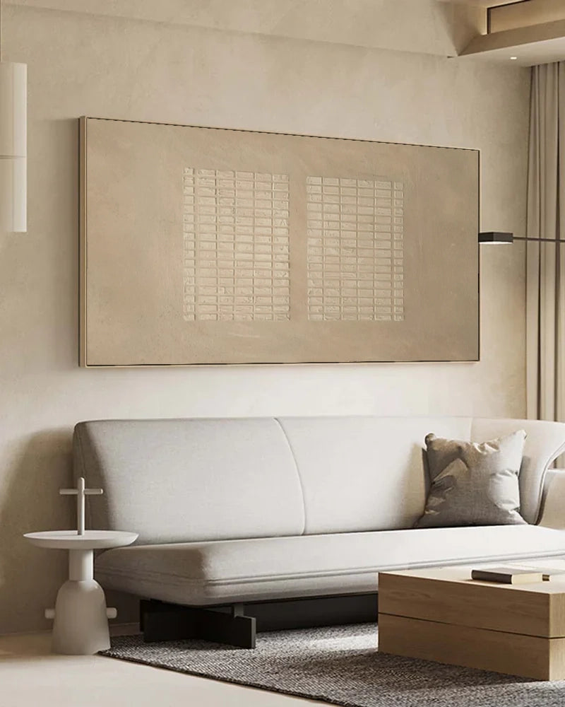Oversized Natural Tone Wabi Sabi Artwork No.174