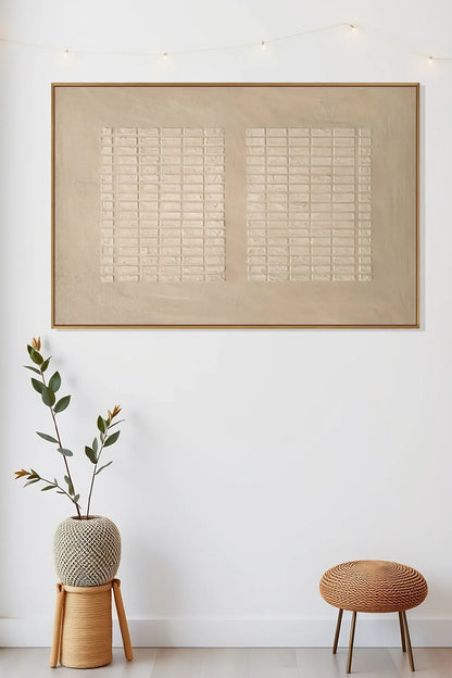 Oversized Natural Tone Wabi Sabi Artwork No.174