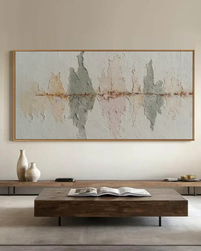 Oversized Natural Tone Wabi Sabi Canvas Art No.175