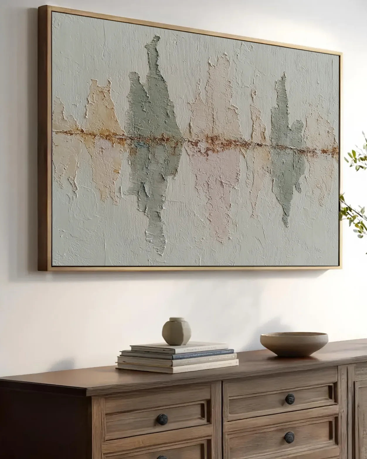 Oversized Natural Tone Wabi Sabi Canvas Art No.175