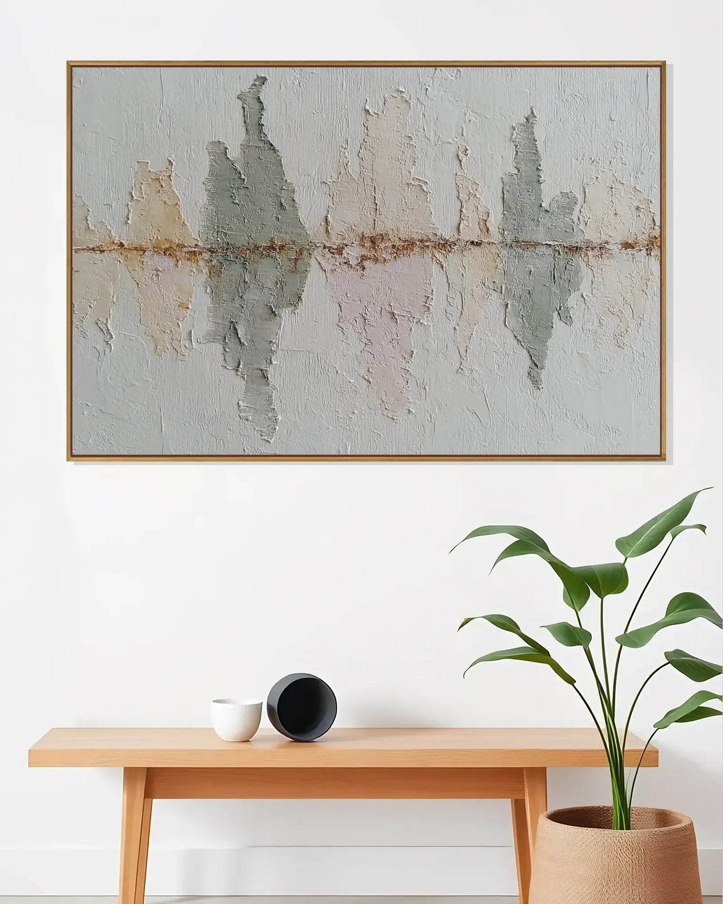 Oversized Natural Tone Wabi Sabi Canvas Art No.175