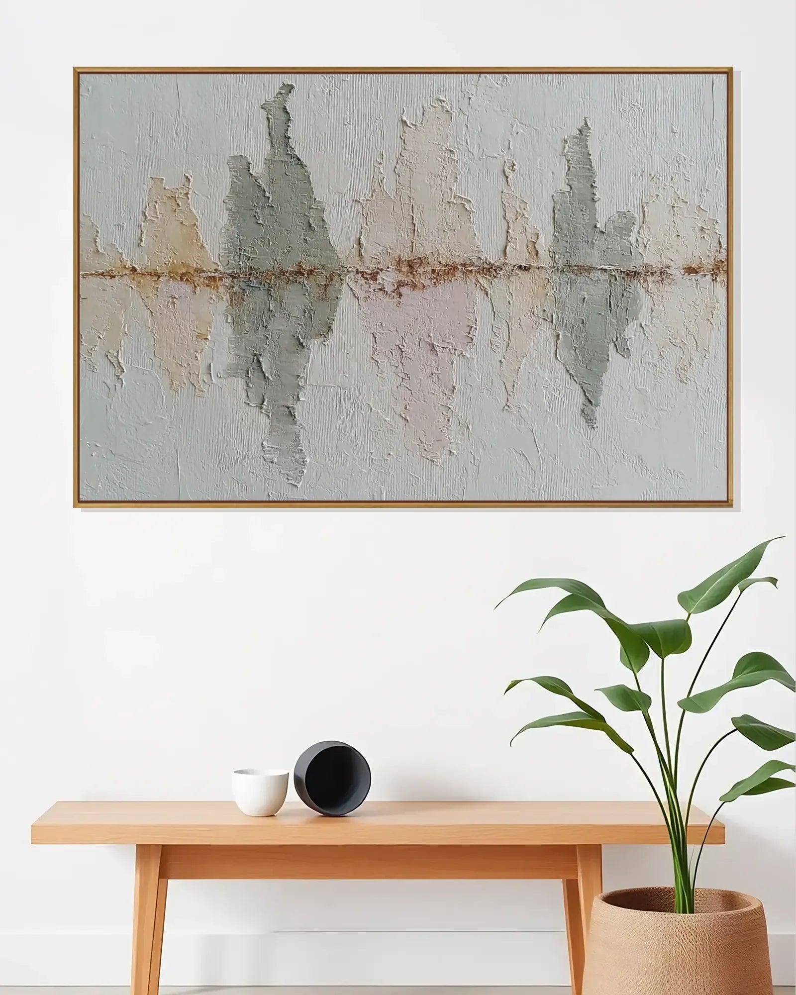 Oversized Natural Tone Wabi Sabi Canvas Art No.175