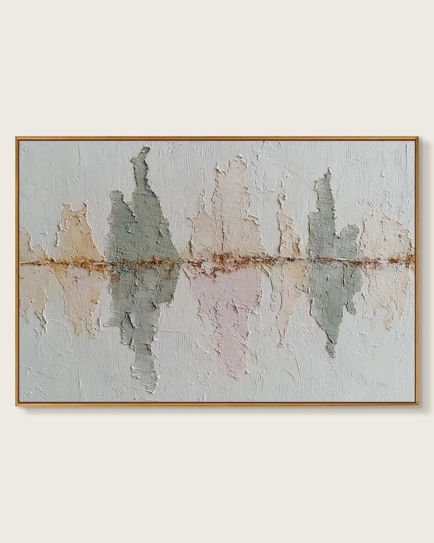Oversized Natural Tone Wabi Sabi Canvas Art No.175