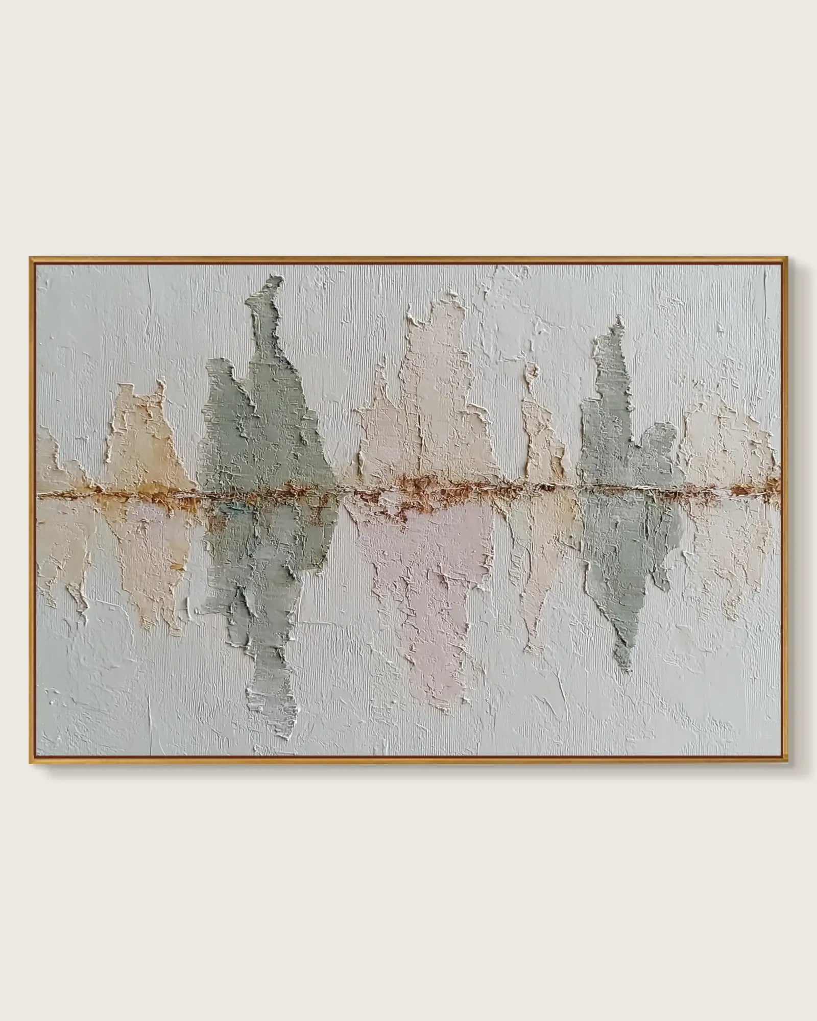 Oversized Natural Tone Wabi Sabi Canvas Art No.175
