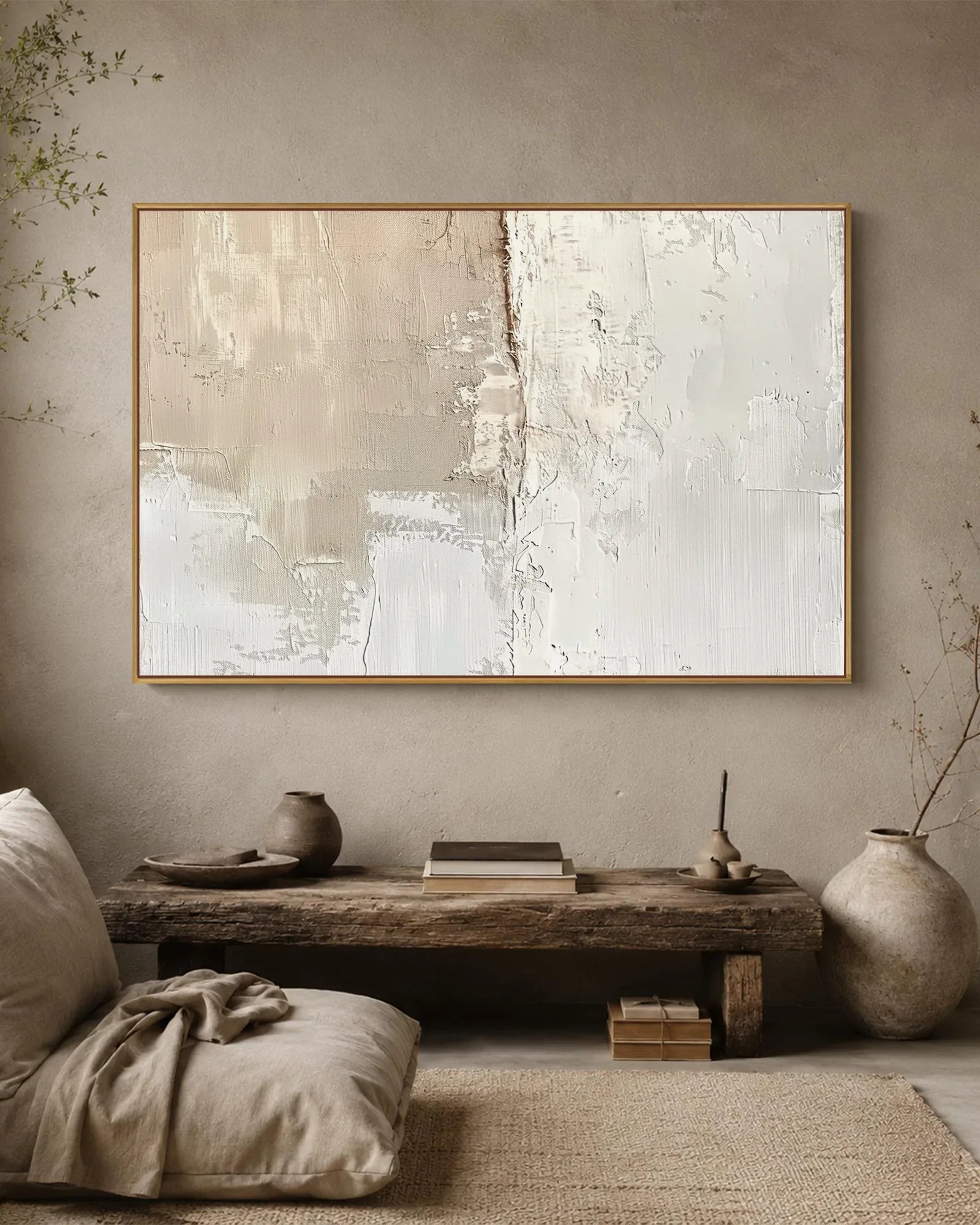 Oversized Natural Tone Wabi Sabi Wall Art No.173