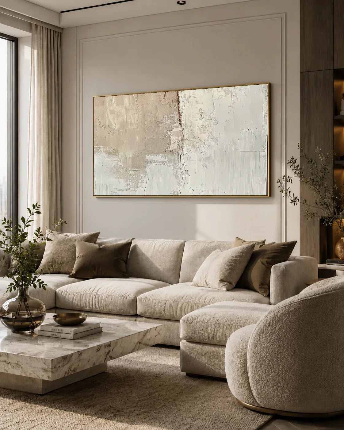 Oversized Natural Tone Wabi Sabi Wall Art No.173