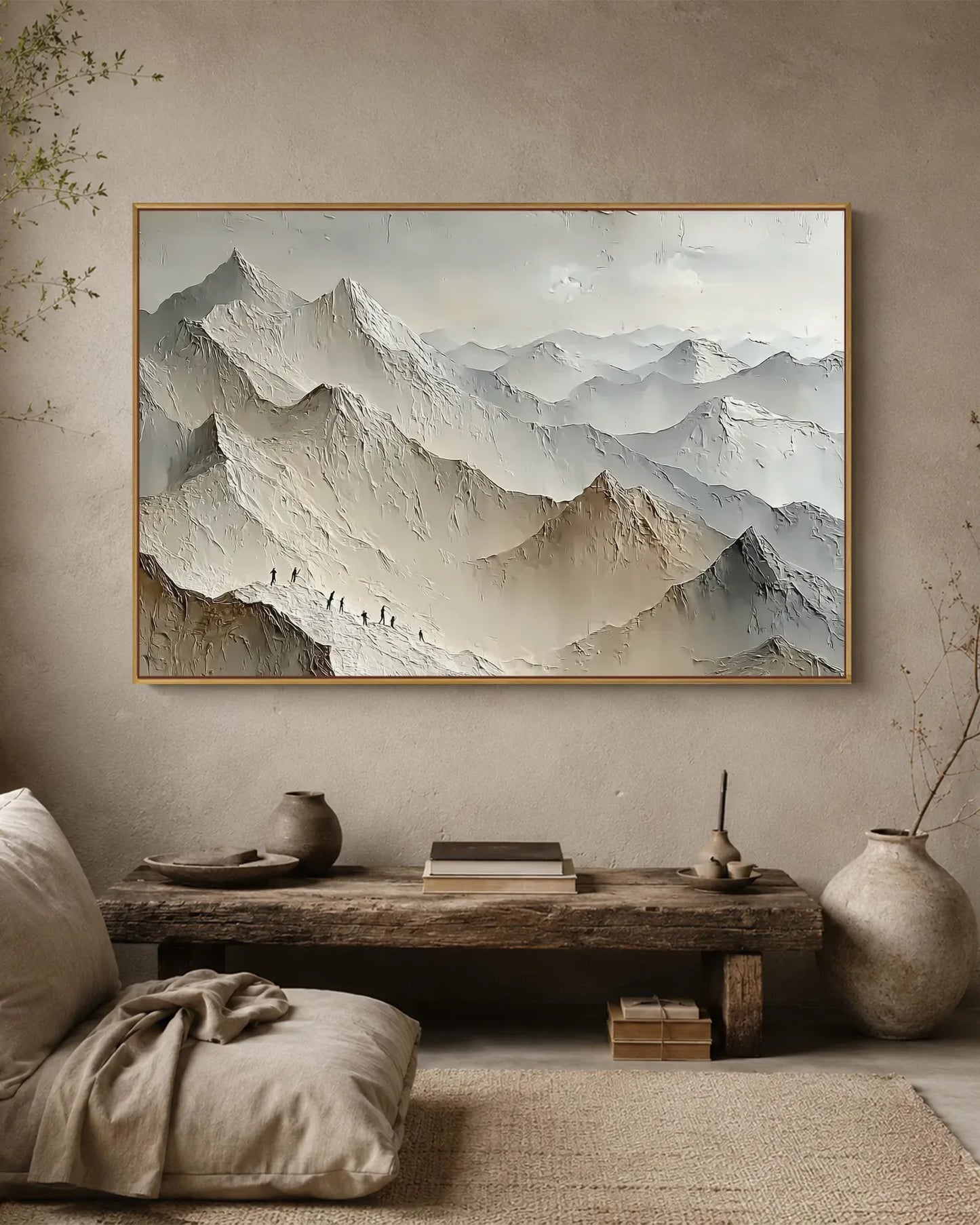 Oversized Neutral Wabi Sabi Canvas Art No.165