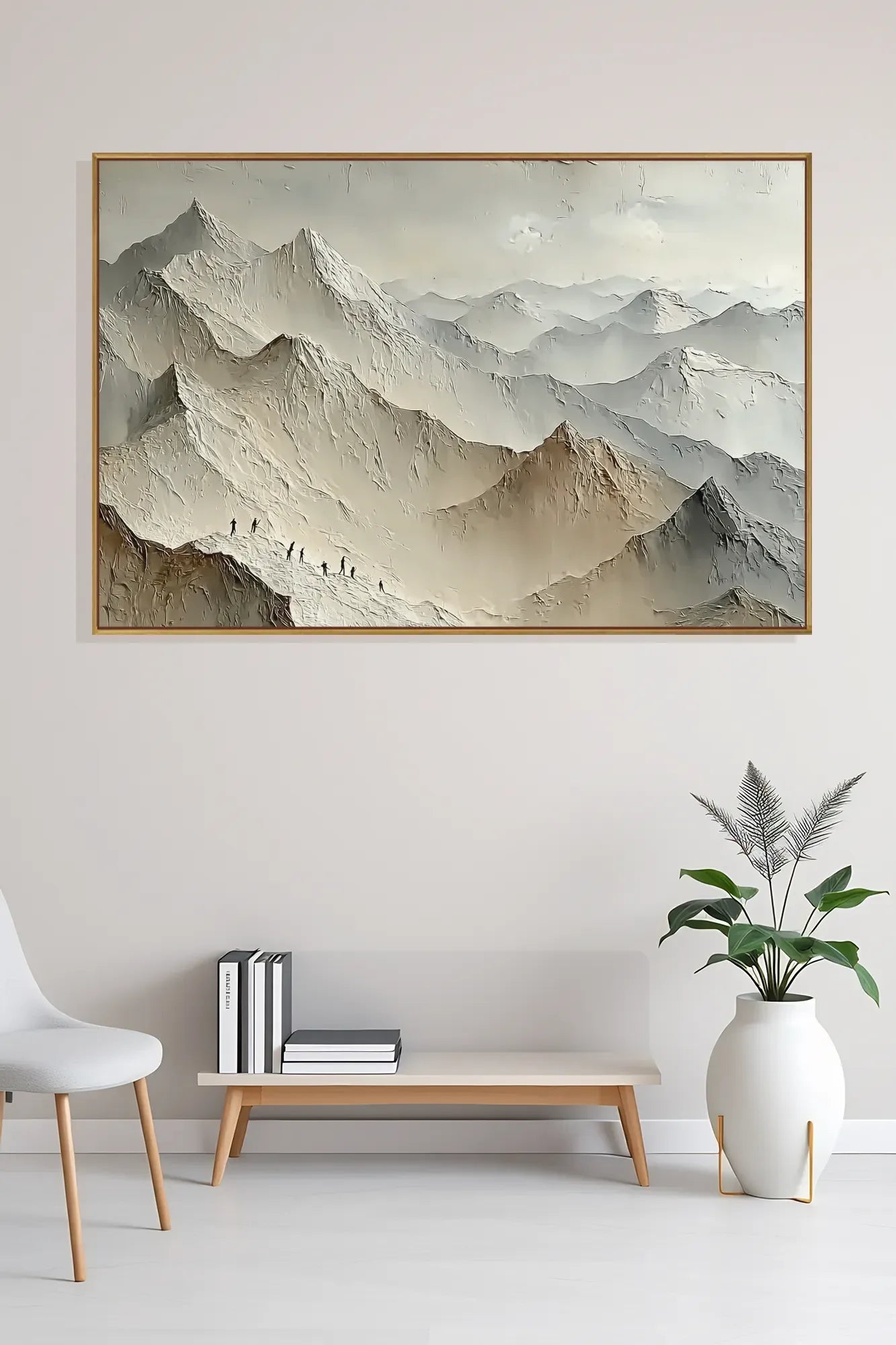Oversized Neutral Wabi Sabi Canvas Art No.165