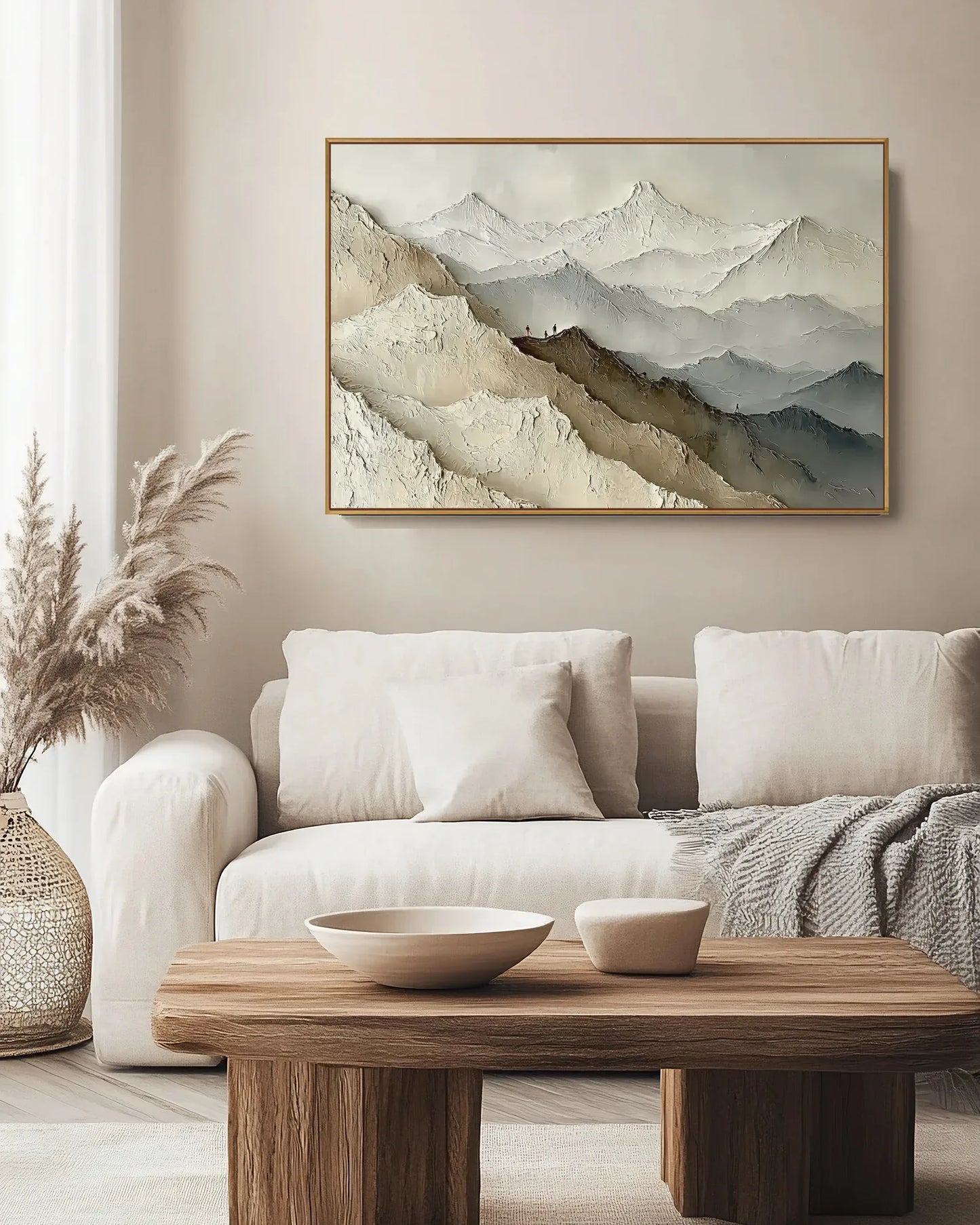 Oversized Neutral Wabi Sabi Canvas Painting No.167