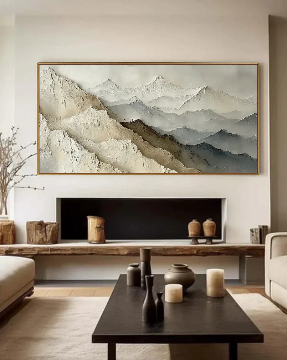 Oversized Neutral Wabi Sabi Canvas Painting No.167