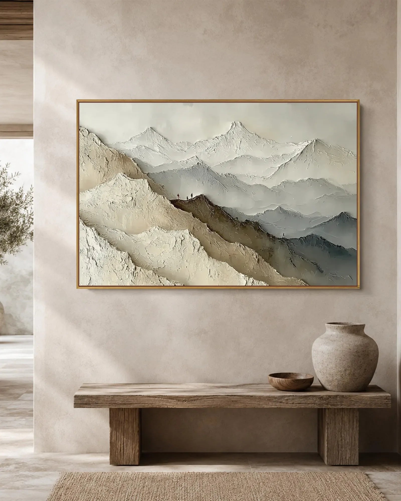 Oversized Neutral Wabi Sabi Canvas Painting No.167