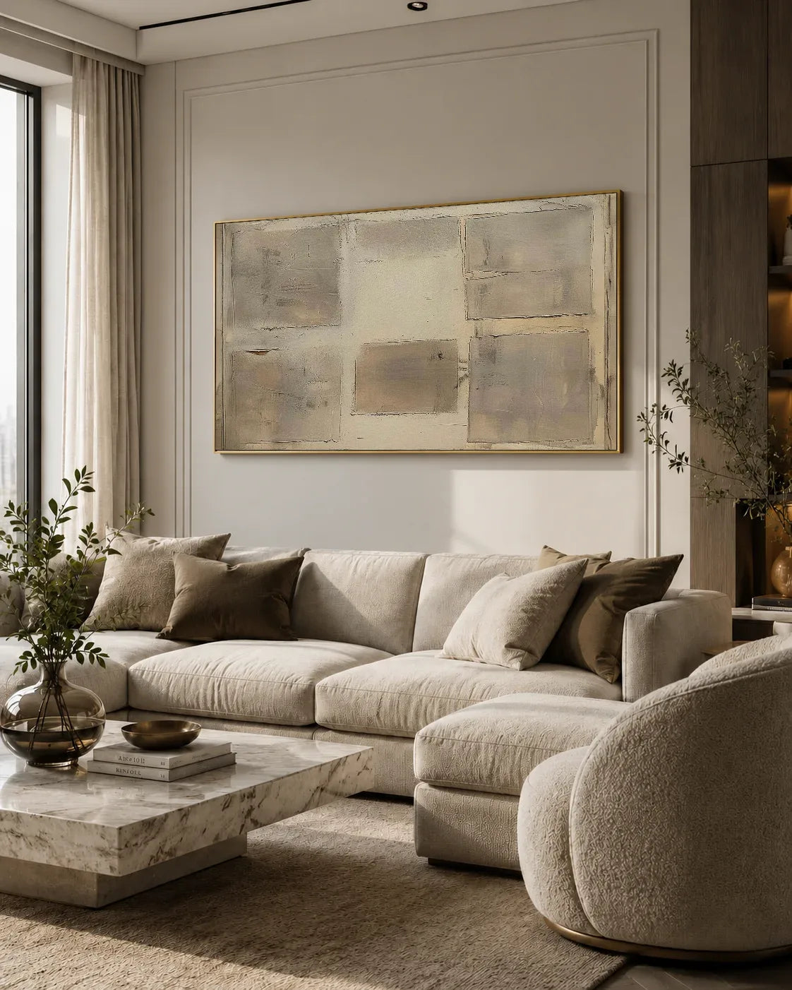 Oversized Neutral Wabi Sabi Wall Art No.163