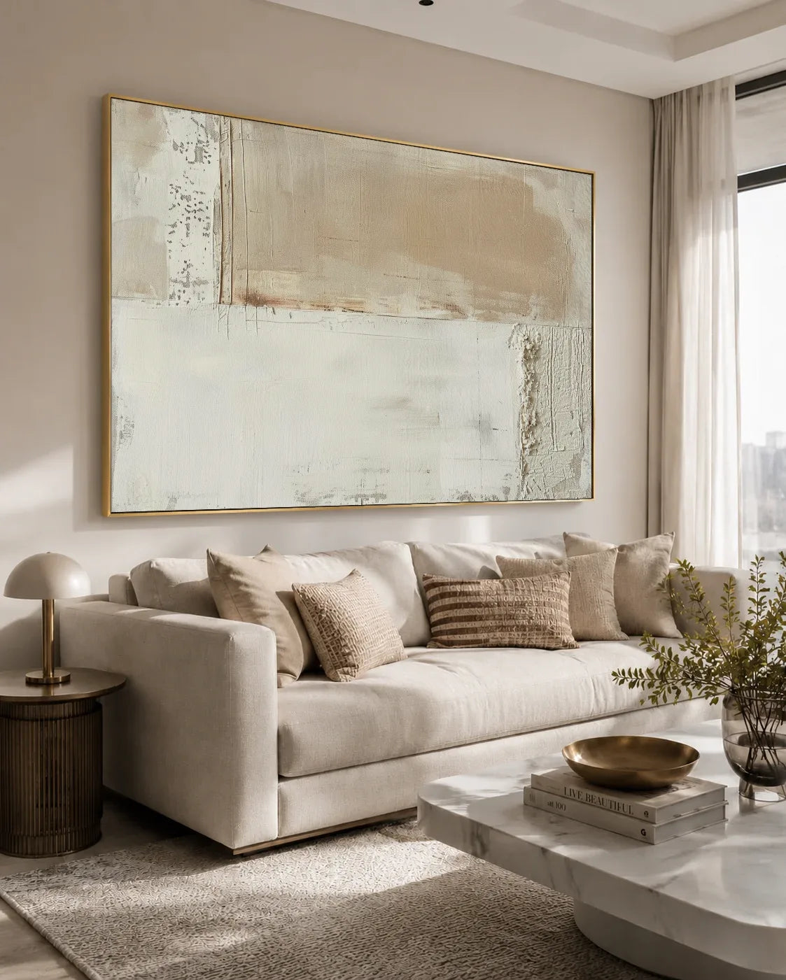 Oversized Neutral Wabi Sabi Wall Decor No.166