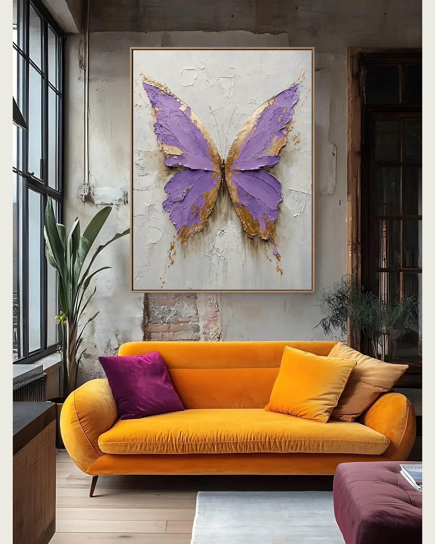 Purple Butterfly Canvas Painting No.144