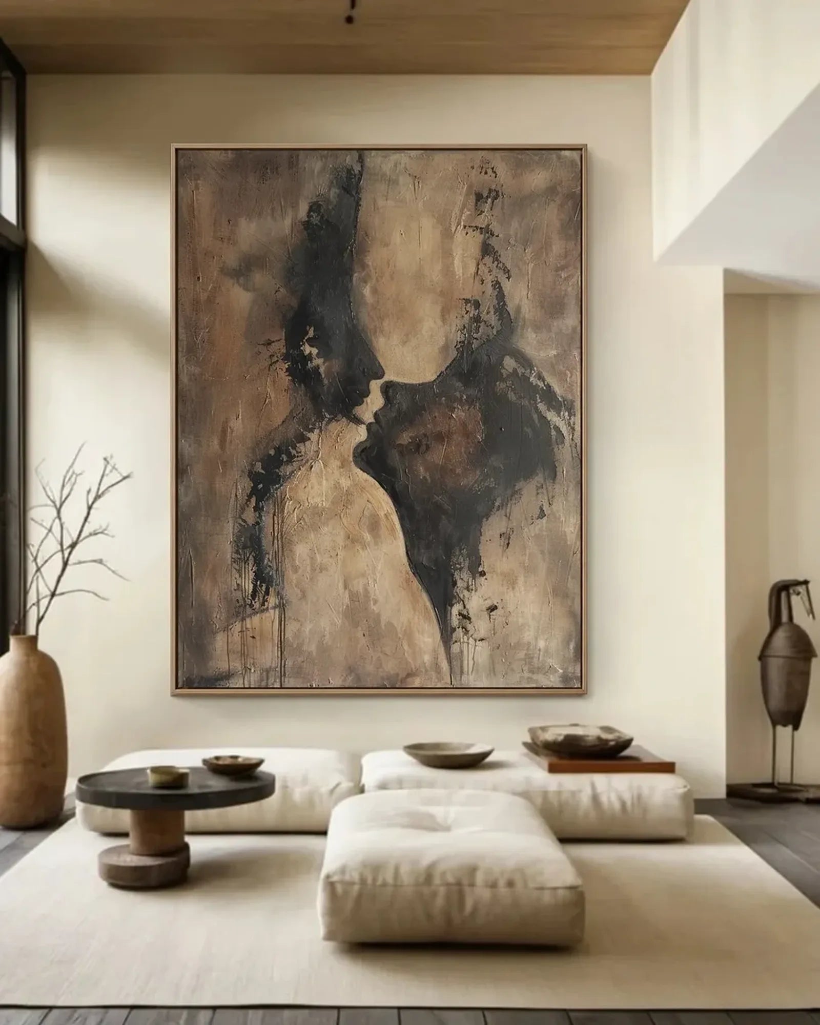 Soft Abstract Wabi Sabi Canvas Painting No.060