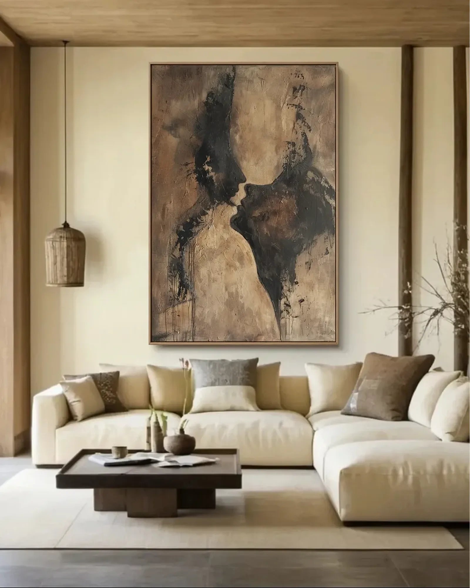 Soft Abstract Wabi Sabi Canvas Painting No.060