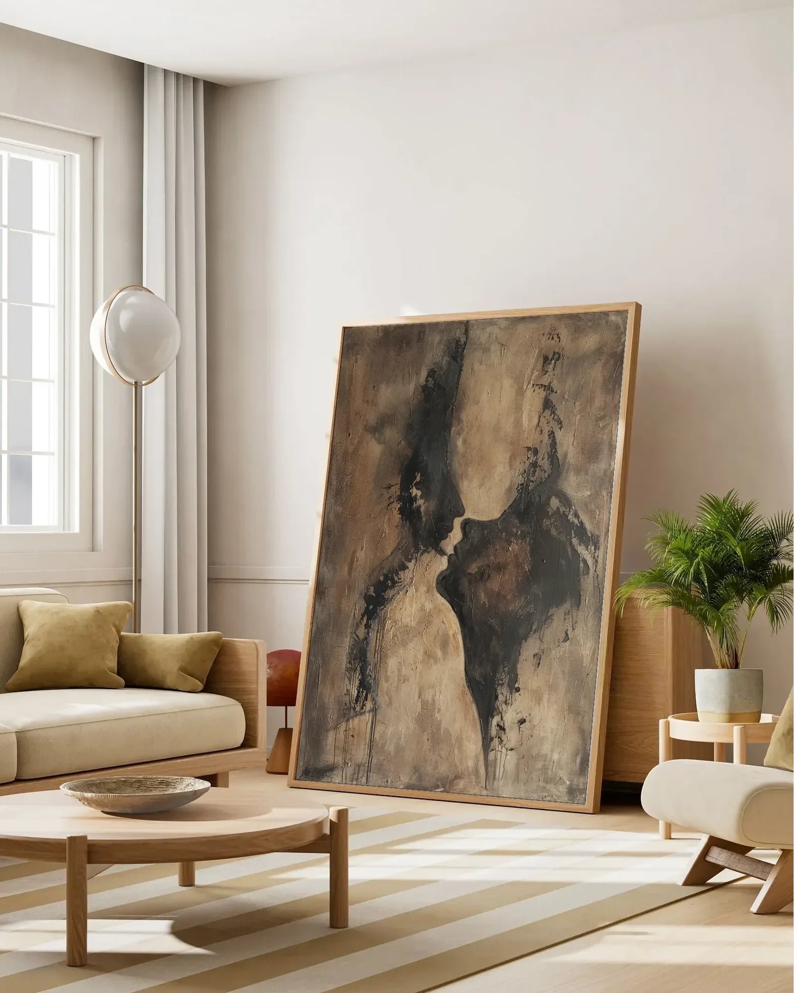 Soft Abstract Wabi Sabi Canvas Painting No.060