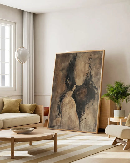 Soft Abstract Wabi Sabi Canvas Painting No.060