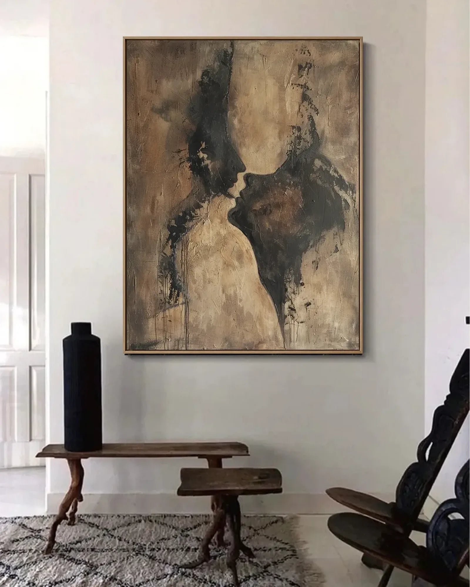 Soft Abstract Wabi Sabi Canvas Painting No.060