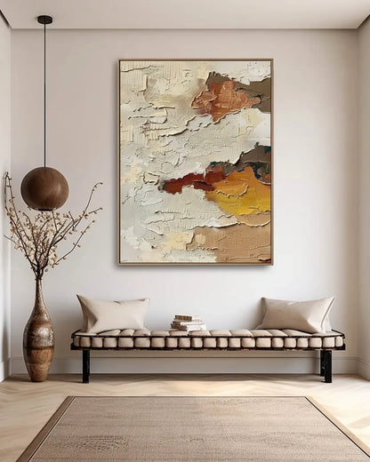 Soft Neutral Wabi Sabi Canvas Painting No.035
