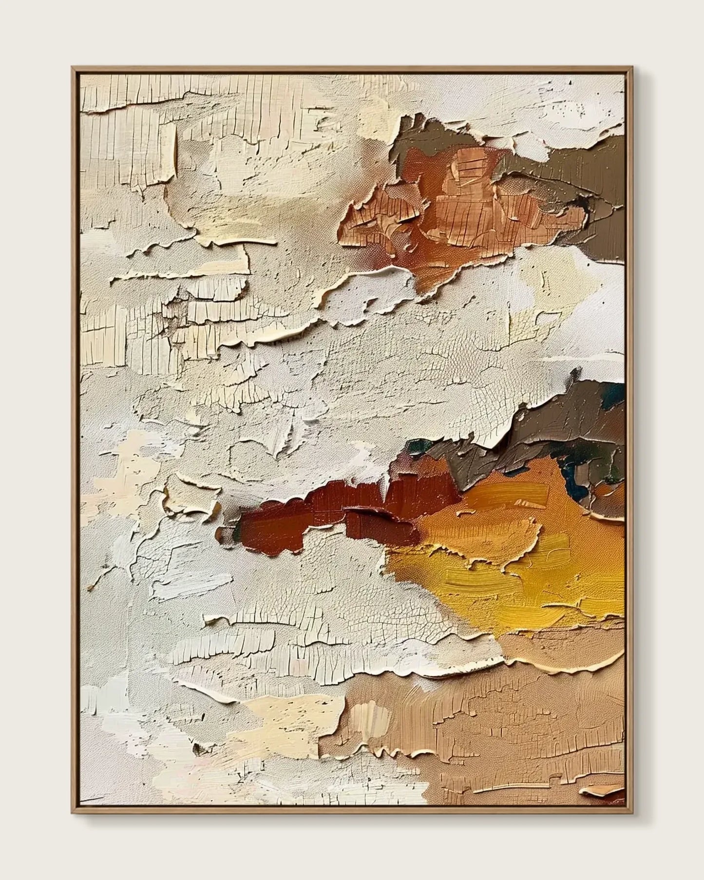 Soft Neutral Wabi Sabi Canvas Painting No.035