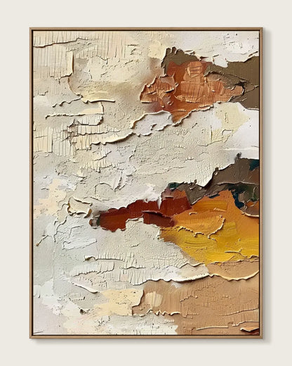 Soft Neutral Wabi Sabi Canvas Painting No.035
