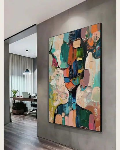 Textured Colorful Art On Canvas for Living Room No.047