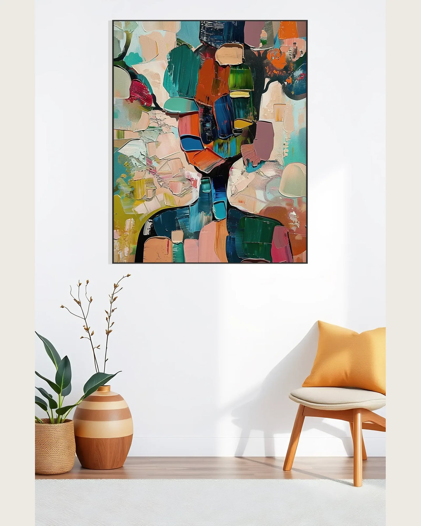 Textured Colorful Art On Canvas for Living Room No.047